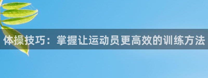  竞技宝下载不了：体操技巧：掌握让运动员更高效的训练方法